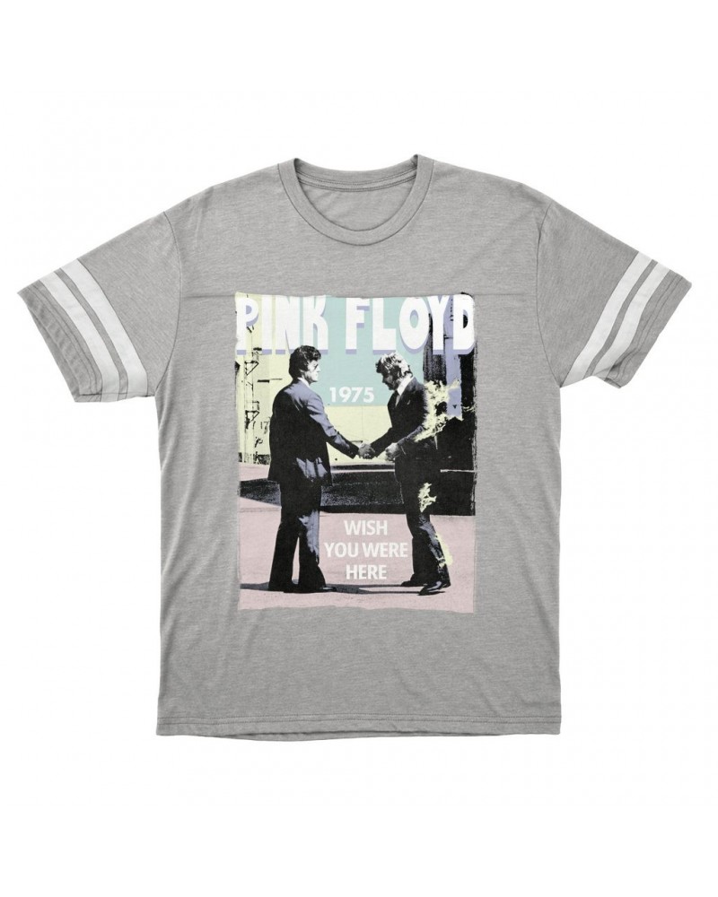 Pink Floyd T-Shirt | Pastel Wish You Were Here Design Football Shirt $10.21 Shirts