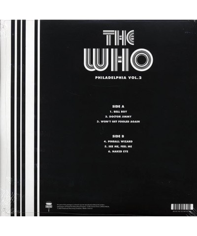 The Who LP - Philadelphia Volume 2: 1973 Broadcast Quadrophenia Tour (Vinyl) $12.62 Vinyl