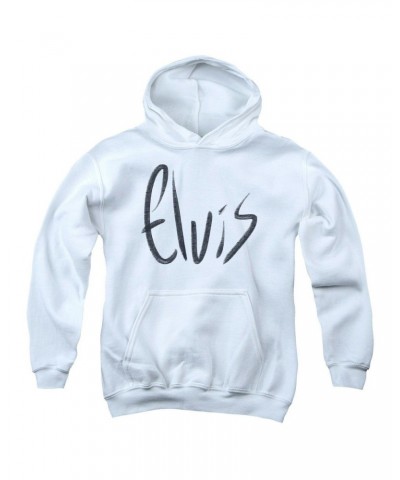 Elvis Presley Youth Hoodie | SKETCHY NAME Pull-Over Sweatshirt $11.89 Sweatshirts