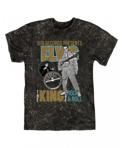 Elvis Presley Sun Records T-shirt | Presenting The King Of Rock n Roll Sun Records Mineral Wash Shirt $13.18 Shirts