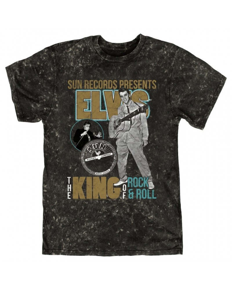 Elvis Presley Sun Records T-shirt | Presenting The King Of Rock n Roll Sun Records Mineral Wash Shirt $13.18 Shirts