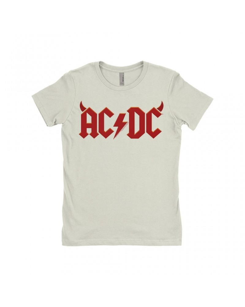 AC/DC Ladies' Boyfriend T-Shirt | Horn Logo Shirt $9.73 Shirts