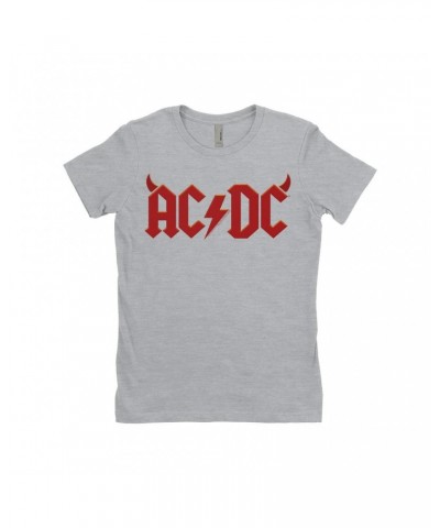 AC/DC Ladies' Boyfriend T-Shirt | Horn Logo Shirt $9.73 Shirts