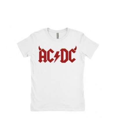 AC/DC Ladies' Boyfriend T-Shirt | Horn Logo Shirt $9.73 Shirts