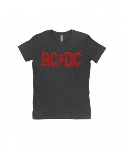 AC/DC Ladies' Boyfriend T-Shirt | Horn Logo Shirt $9.73 Shirts