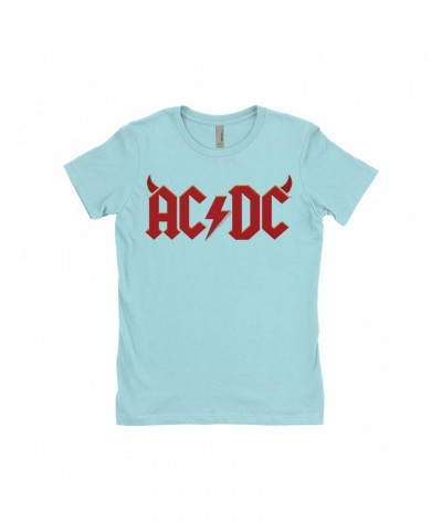 AC/DC Ladies' Boyfriend T-Shirt | Horn Logo Shirt $9.73 Shirts