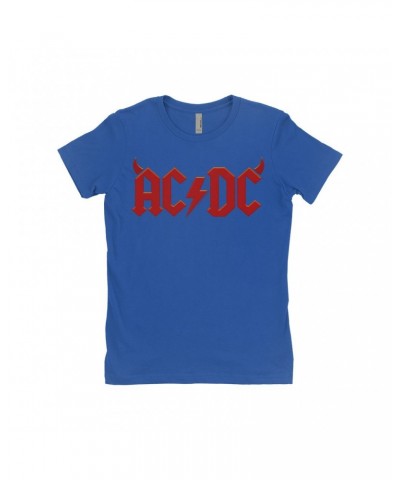 AC/DC Ladies' Boyfriend T-Shirt | Horn Logo Shirt $9.73 Shirts