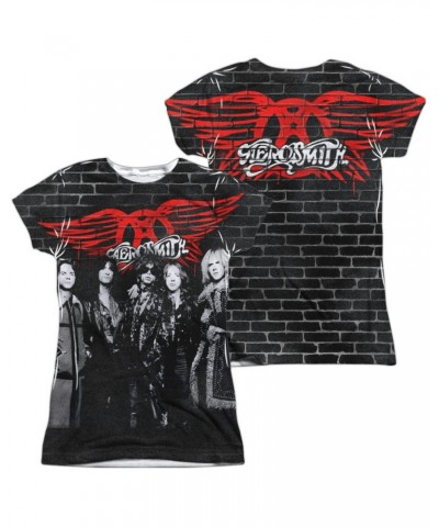 Aerosmith Junior's T Shirt | BRICK PAINT (FRONT/BACK PRINT) Sublimated Tee $12.32 Shirts