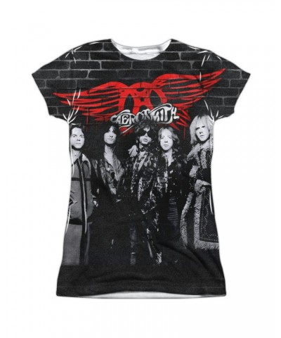 Aerosmith Junior's T Shirt | BRICK PAINT (FRONT/BACK PRINT) Sublimated Tee $12.32 Shirts