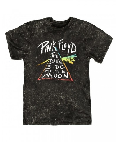 AC/DC Pink Floyd T-shirt | Color Sketch Dark Side Of The Moon Ombre Pink Floyd Mineral Wash Shirt $9.88 Shirts