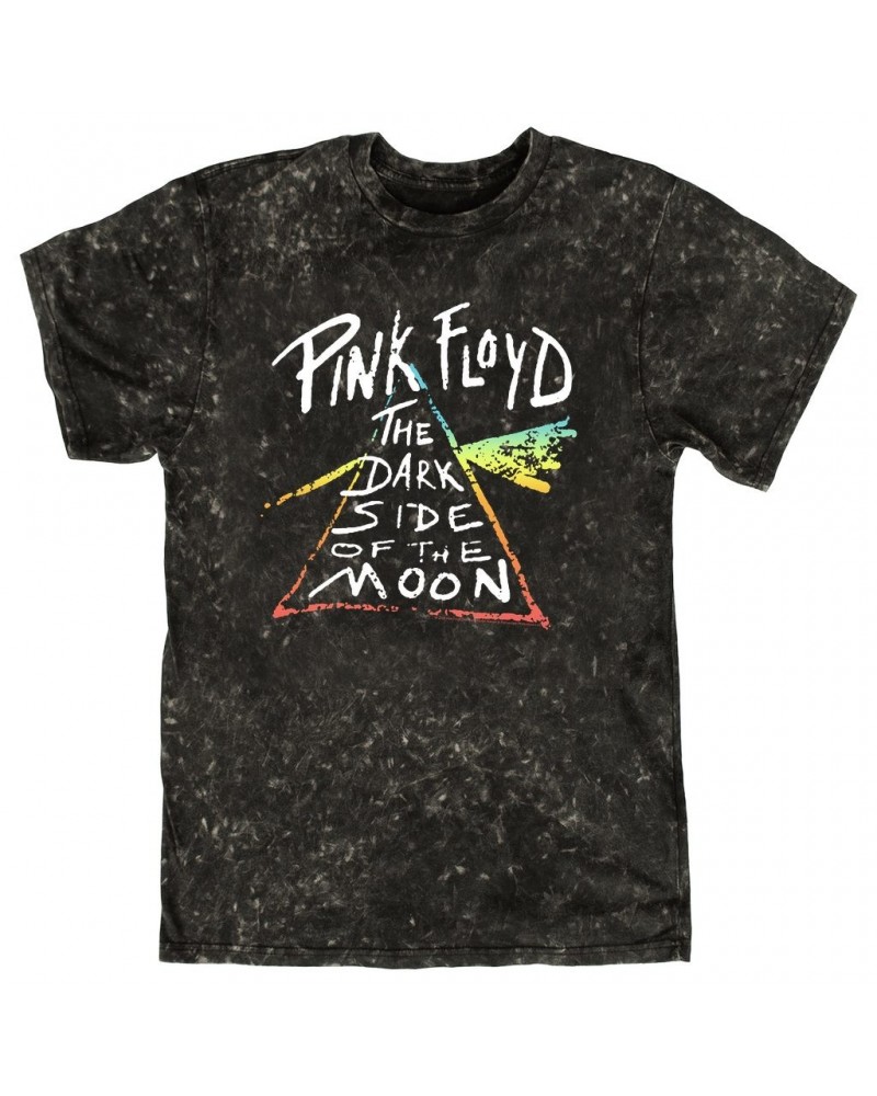 AC/DC Pink Floyd T-shirt | Color Sketch Dark Side Of The Moon Ombre Pink Floyd Mineral Wash Shirt $9.88 Shirts