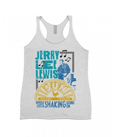 Jerry Lee Lewis Sun Records Ladies' Tank Top | Whole Lotta Shaking Going On Design Sun Records Shirt $9.55 Shirts