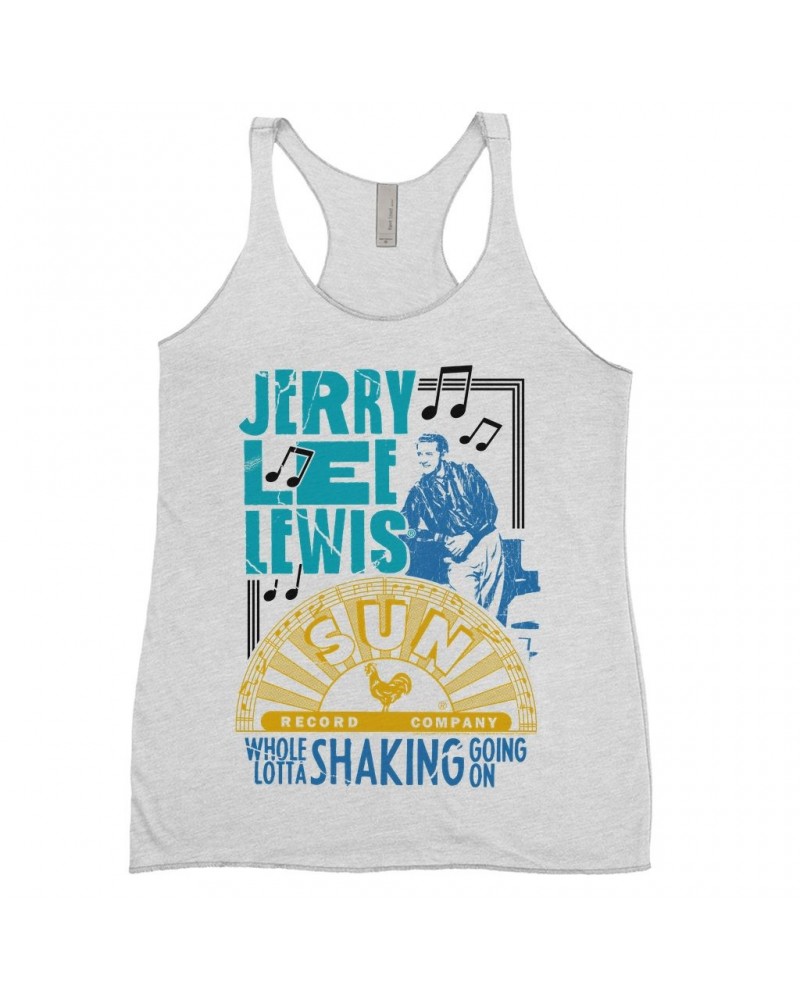 Jerry Lee Lewis Sun Records Ladies' Tank Top | Whole Lotta Shaking Going On Design Sun Records Shirt $9.55 Shirts