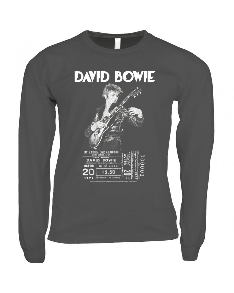 David Bowie Long Sleeve Shirt | On Stage With Ticket At Santa Monica Shirt $11.68 Shirts