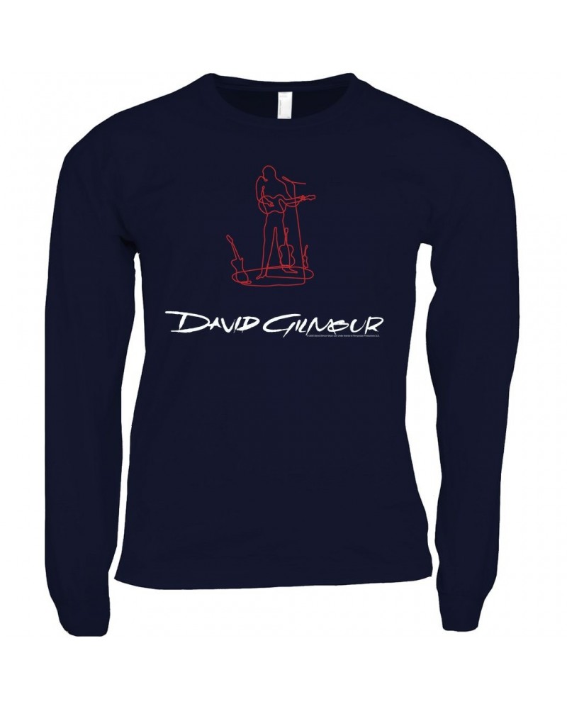 David Gilmour Long Sleeve Shirt | Sketch Logo Shirt $11.38 Shirts