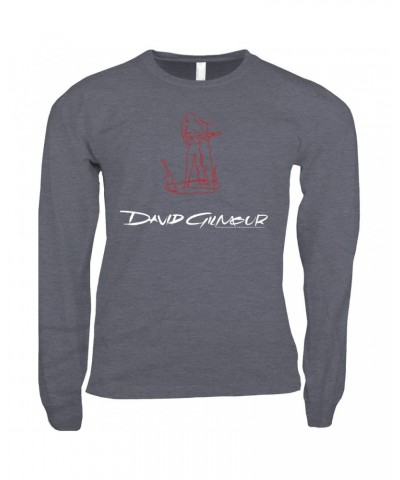 David Gilmour Long Sleeve Shirt | Sketch Logo Shirt $11.38 Shirts