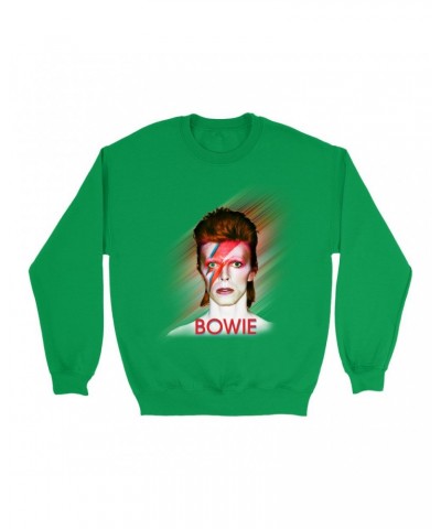 David Bowie Bright Colored Sweatshirt | Flash Frame Colorful Bowie Image Sweatshirt $12.23 Sweatshirts