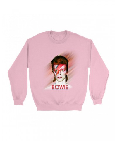 David Bowie Bright Colored Sweatshirt | Flash Frame Colorful Bowie Image Sweatshirt $12.23 Sweatshirts