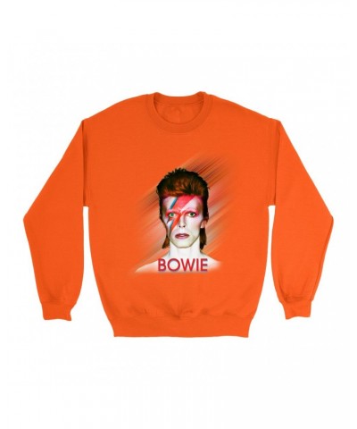 David Bowie Bright Colored Sweatshirt | Flash Frame Colorful Bowie Image Sweatshirt $12.23 Sweatshirts