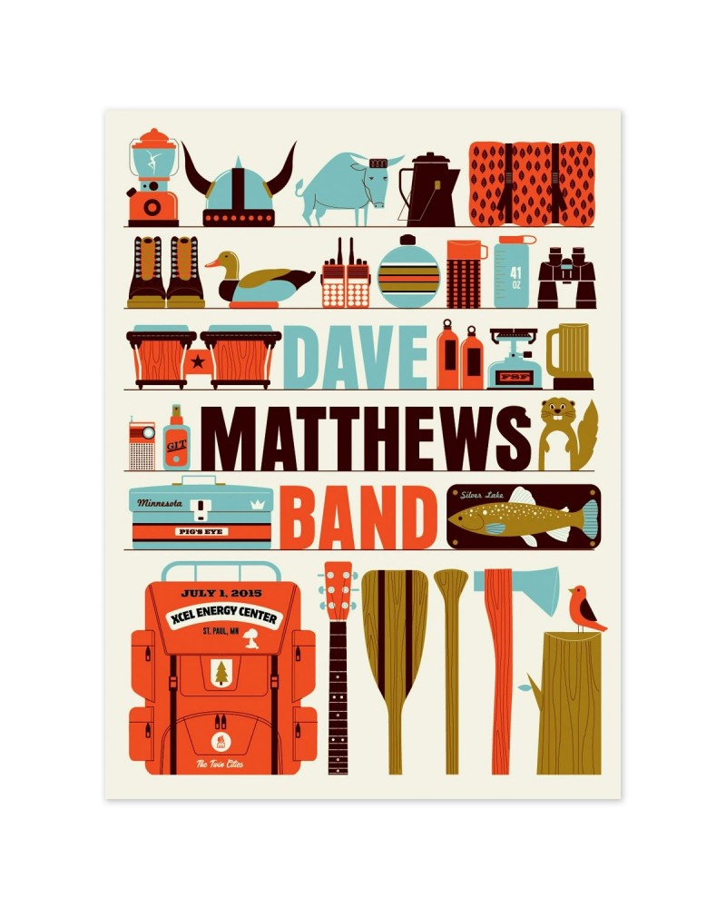 Dave Matthews Band Show Poster – St Paul MN 7/1/2015 $14.00 Decor