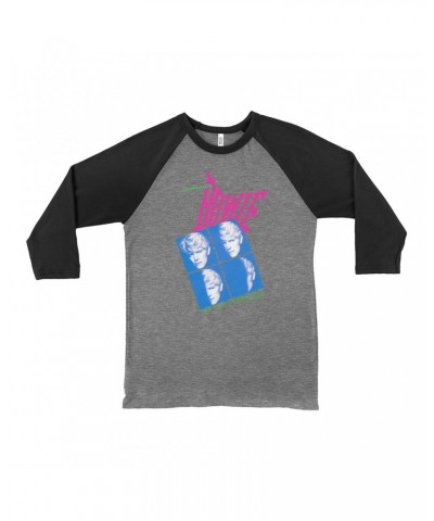 David Bowie 3/4 Sleeve Baseball Tee | Neon Serious Moonlight Tour Shirt $12.28 Shirts