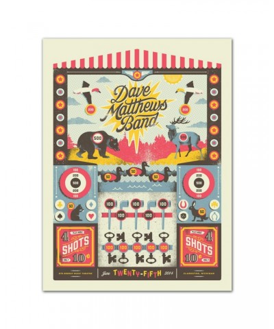 Dave Matthews Band Show Poster – Clarkston MI 6/25/2014 $12.40 Decor