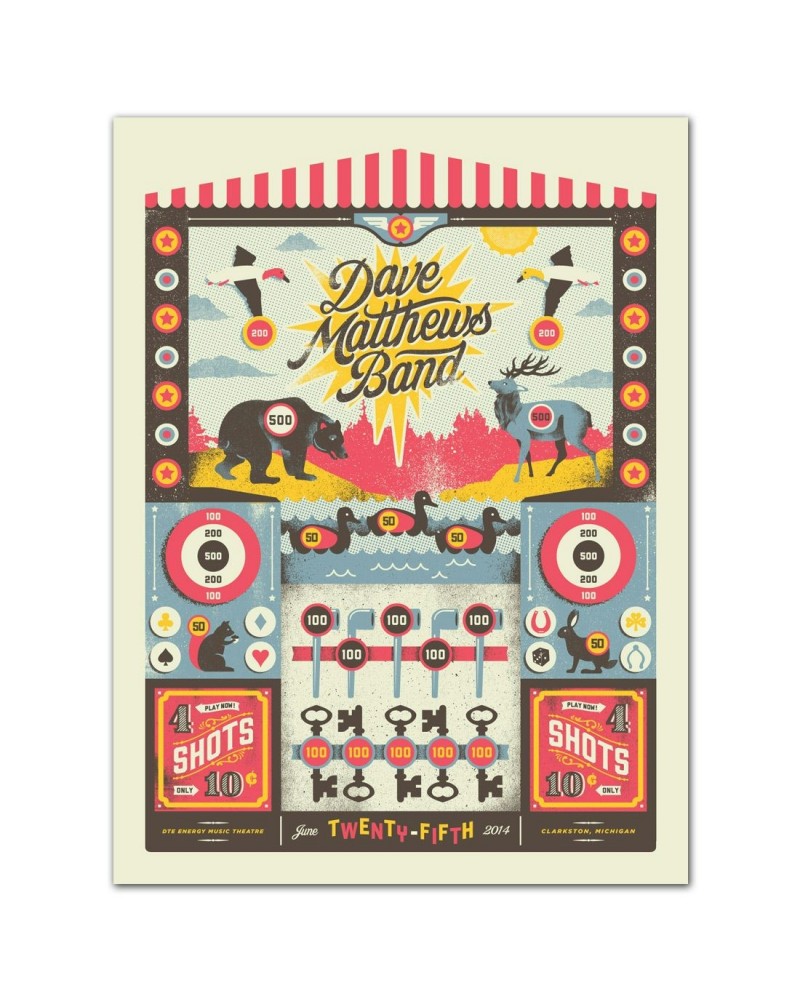 Dave Matthews Band Show Poster – Clarkston MI 6/25/2014 $12.40 Decor