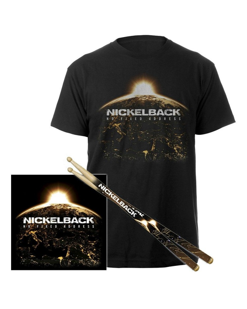 Nickelback No Fixed Address Tee + \nCD + Drum Sticks Bundle Exclusive $25.80 CD