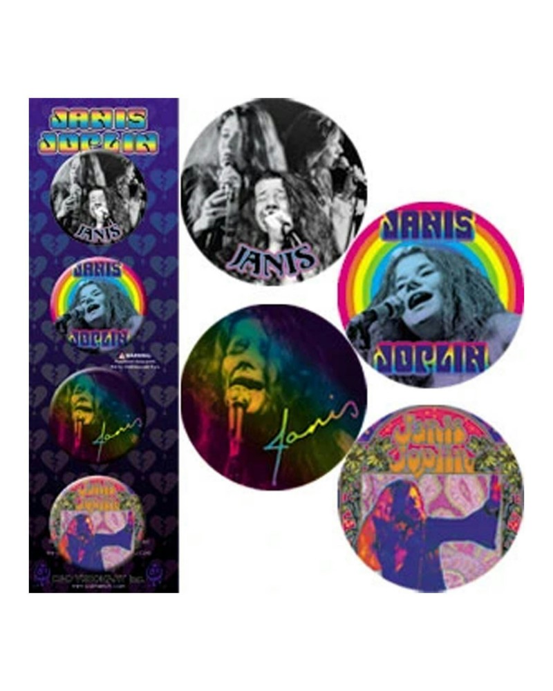 Janis Joplin 4 Pack 1.25" Button Set $1.38 Accessories