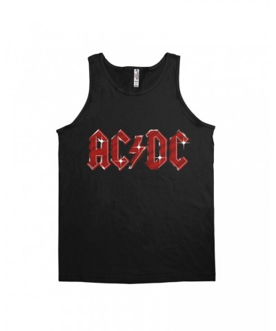 AC/DC Unisex Tank Top | Sparkle Red Logo Distressed Shirt $10.73 Shirts