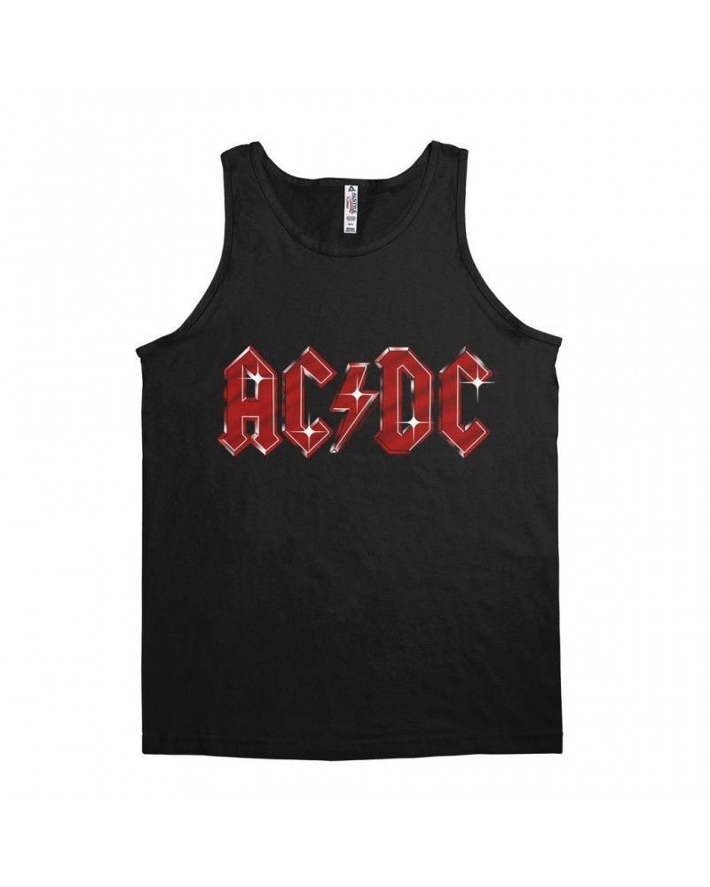 AC/DC Unisex Tank Top | Sparkle Red Logo Distressed Shirt $10.73 Shirts