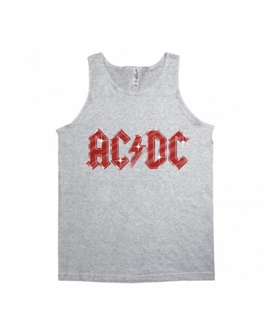 AC/DC Unisex Tank Top | Sparkle Red Logo Distressed Shirt $10.73 Shirts