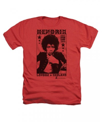 Jimi Hendrix London 1966 Heather Red T-Shirt $10.50 Shirts