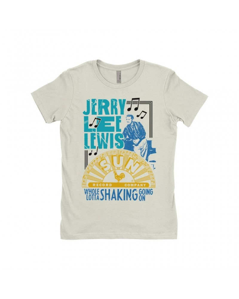 Jerry Lee Lewis Sun Records Ladies' Boyfriend T-Shirt | Whole Lotta Shaking Going On Design Sun Records Shirt $10.23 Shirts