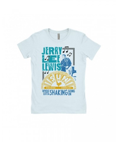 Jerry Lee Lewis Sun Records Ladies' Boyfriend T-Shirt | Whole Lotta Shaking Going On Design Sun Records Shirt $10.23 Shirts