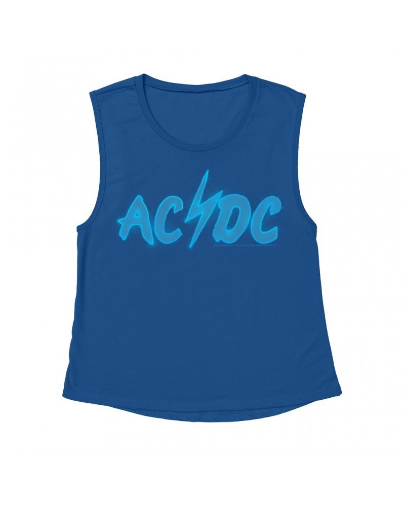 AC/DC Ladies' Muscle Tank Top | Electric Logo Shirt $10.87 Shirts