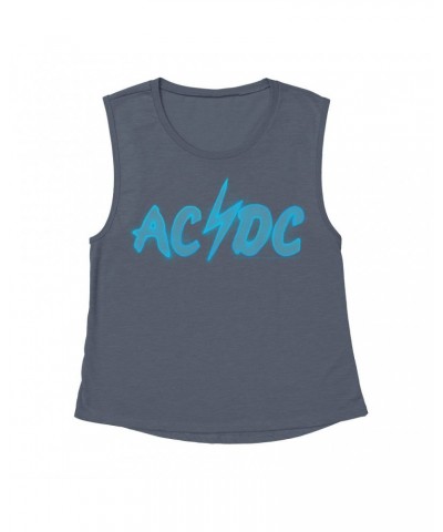 AC/DC Ladies' Muscle Tank Top | Electric Logo Shirt $10.87 Shirts