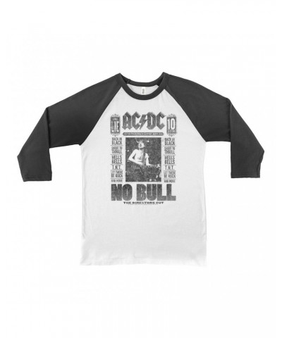 AC/DC 3/4 Sleeve Baseball Tee | No Bull Album Cover Design Distressed Shirt $10.78 Shirts