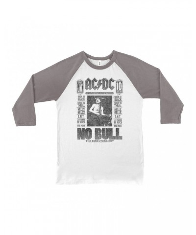 AC/DC 3/4 Sleeve Baseball Tee | No Bull Album Cover Design Distressed Shirt $10.78 Shirts